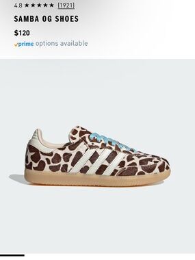 adidas Samba OG Shoes in Brown Giraffe Print pony hair